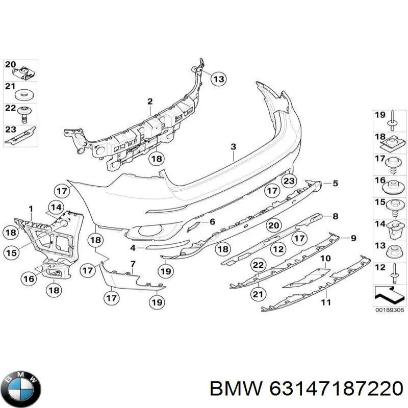 Lampa odblaskowa zderzaka tylnego prawa do BMW X6 (E71)