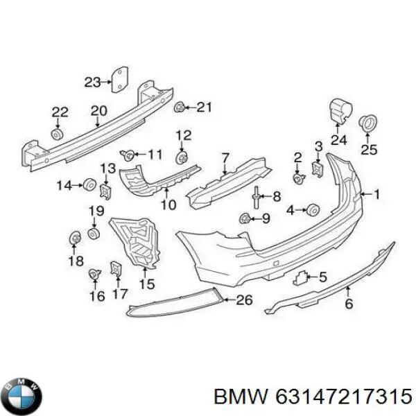 701 6380 Autotechteile lampa odblaskowa zderzaka tylnego lewa