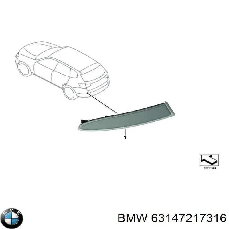 Lampa odblaskowa zderzaka tylnego prawa BMW 63147217316 cena, od 18,71 USD