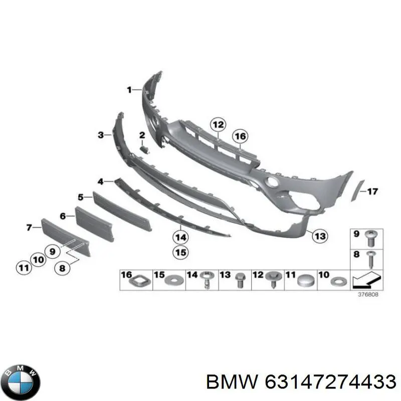 Lampa pozycyjna (kierunkowskaz) w zderzaku BMW 63147274433 cena, od 54,30 USD