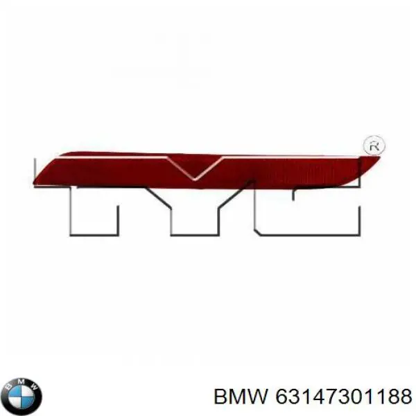 Lampa odblaskowa zderzaka tylnego prawa BMW 63147301188 cena, od 16,83 USD