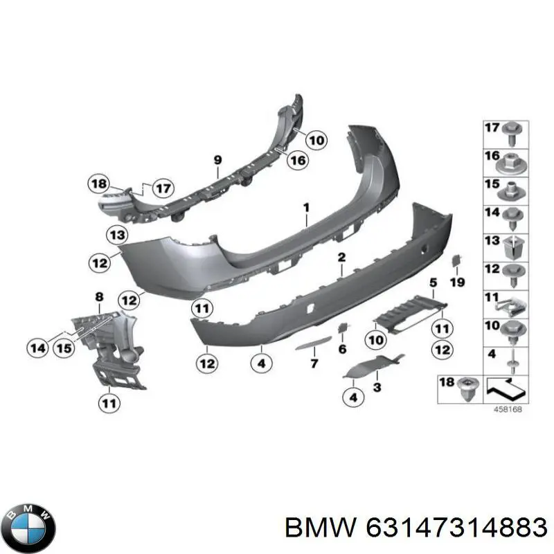 Lampa odblaskowa zderzaka tylnego lewa do BMW X1 (E84)