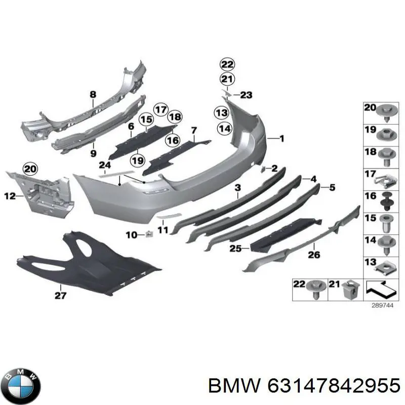 Lampa odblaskowa zderzaka tylnego lewa do BMW 5 (F10)