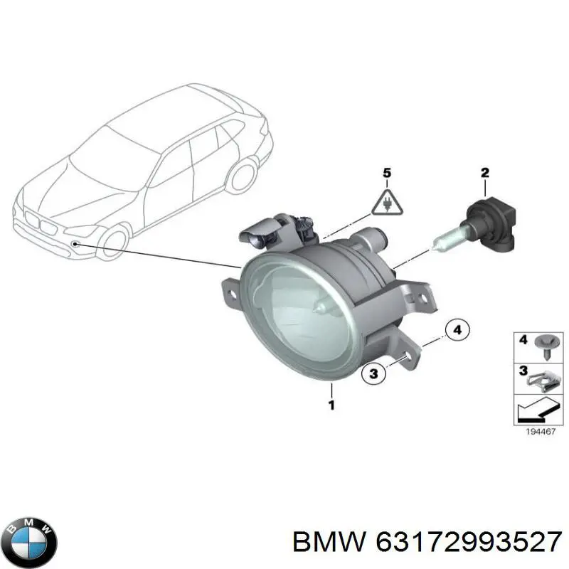 Lampa przeciwmgielna lewa BMW 63172993527 cena, od 122,19 USD