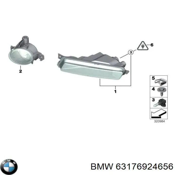 Do koszyka 63176924656 BMW Lampa przeciwmgielna prawa