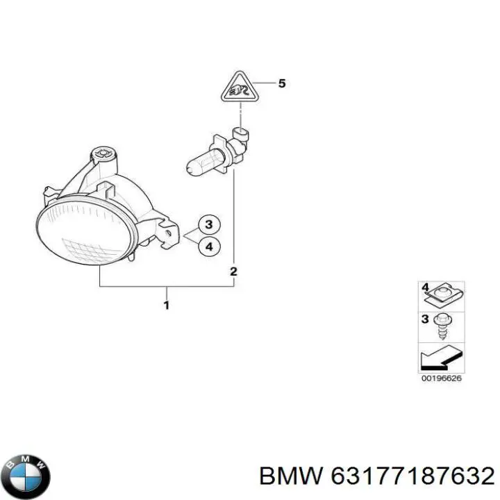 63177187632 BMW Lampa przeciwmgielna prawa