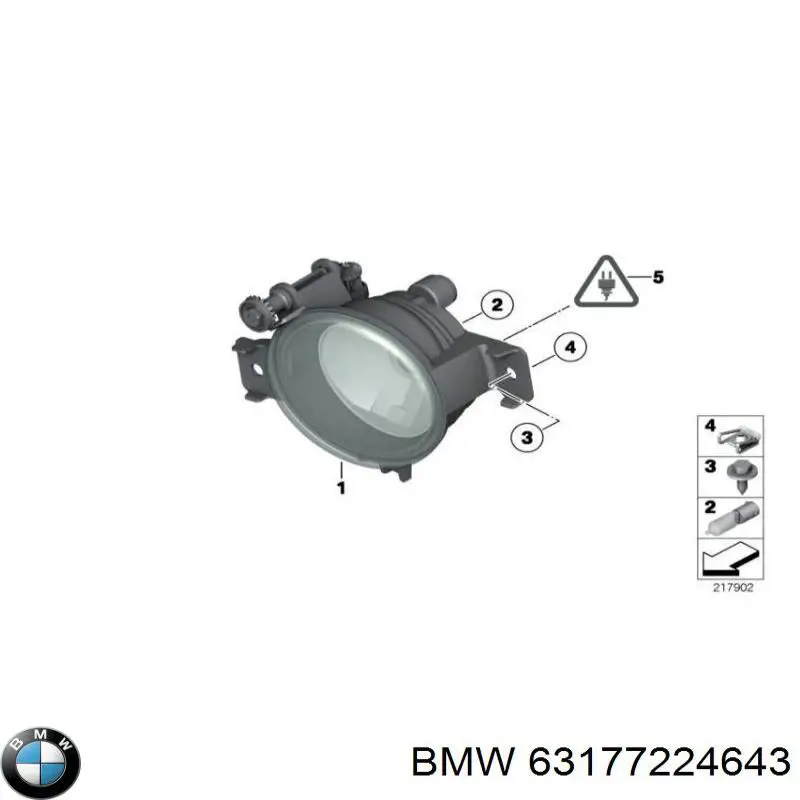 Lampa przeciwmgielna lewa BMW 63177224643 cena, od 75,30 USD