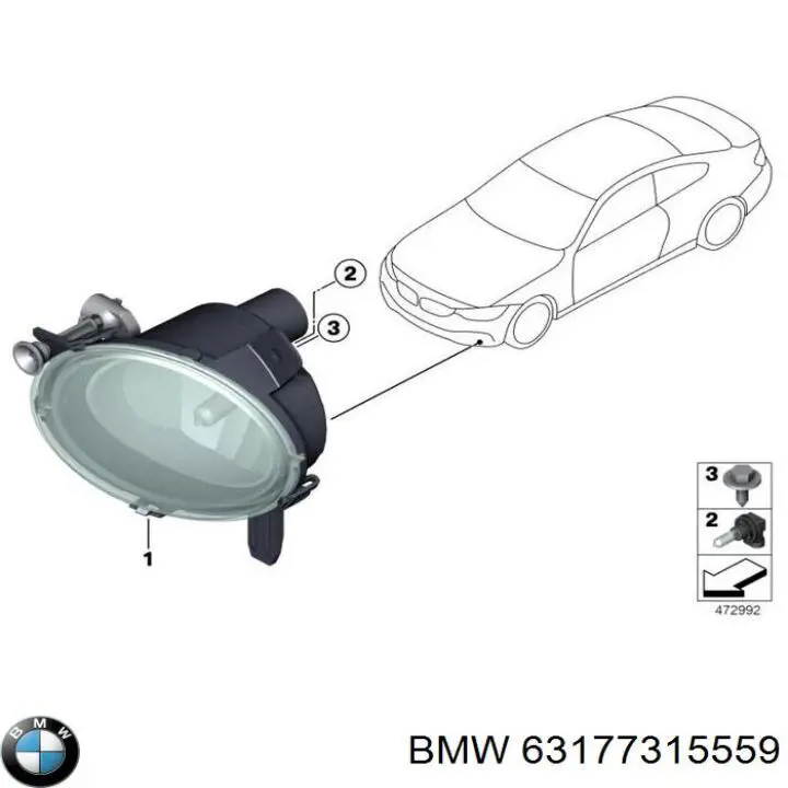 Lampa przeciwmgielna lewa BMW 63177315559 cena, od 148,83 USD