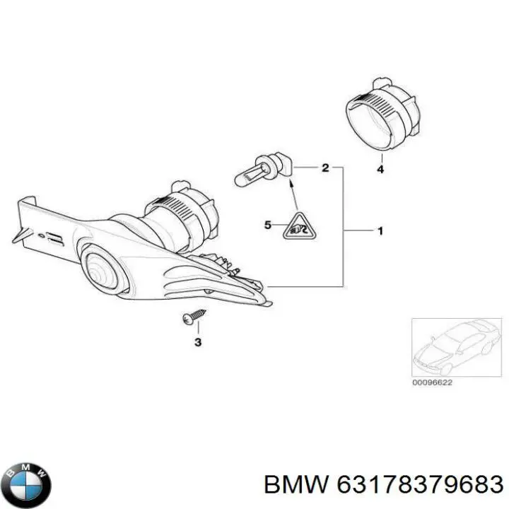 Lampa przeciwmgielna lewa BMW 63178379683 cena, od 78,32 USD