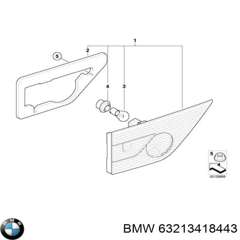 63216990175 BMW lampa zespolona tylna lewa wewnętrzna