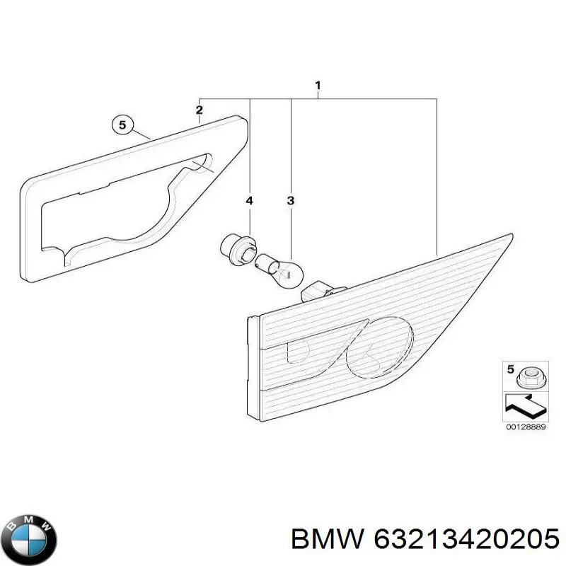 63213420205 BMW lampa zespolona tylna lewa wewnętrzna