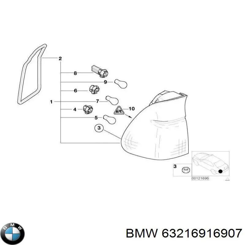 Do koszyka 63216916907 BMW Lampa zespolona tylna lewa zewnętrzna
