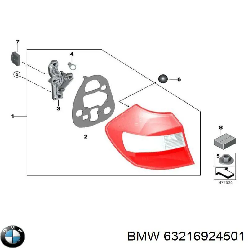 Lampa zespolona tylna lewa do BMW 1 (E81, E87)