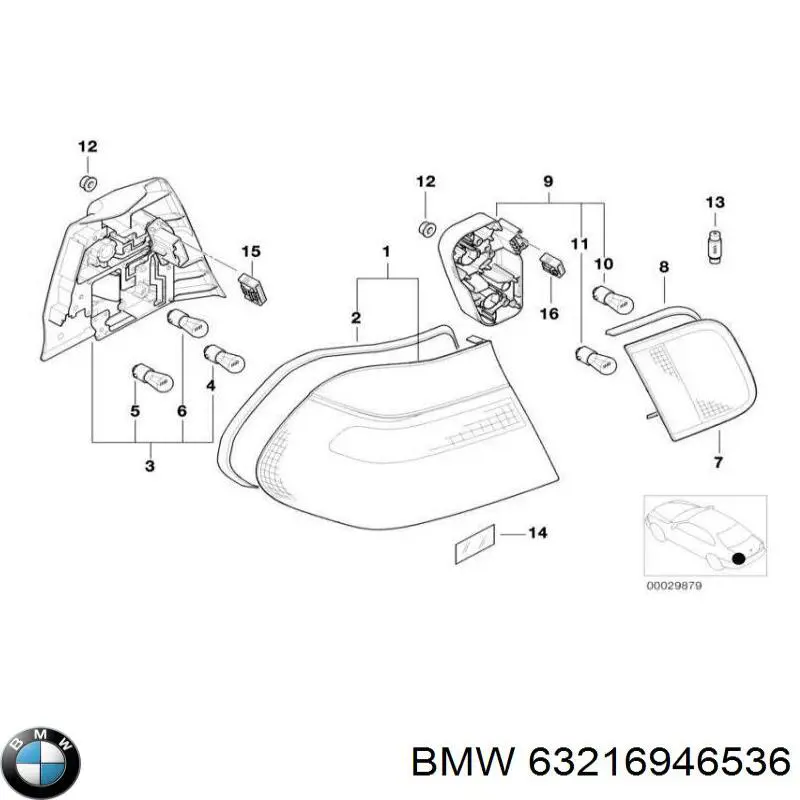 63216910532 BMW lampa zespolona tylna prawa zewnętrzna