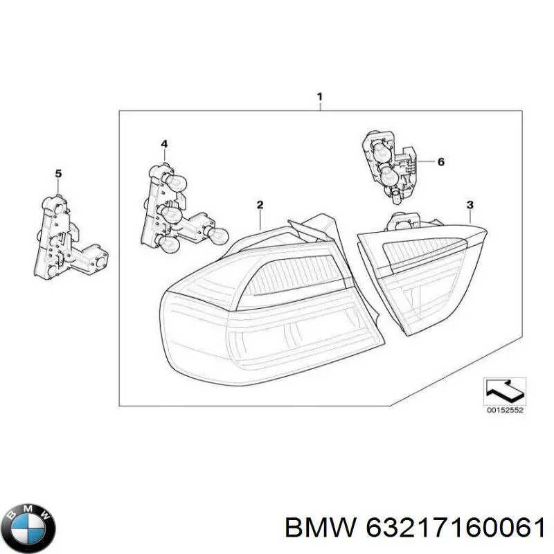 Lampa zespolona tylna lewa zewnętrzna BMW 63217160061 cena, od 141,31 USD