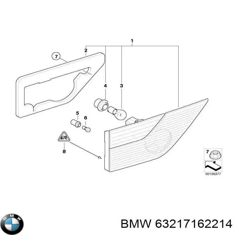 Lampa zespolona tylna prawa wewnętrzna BMW 63217162214 cena, od 141,31 USD