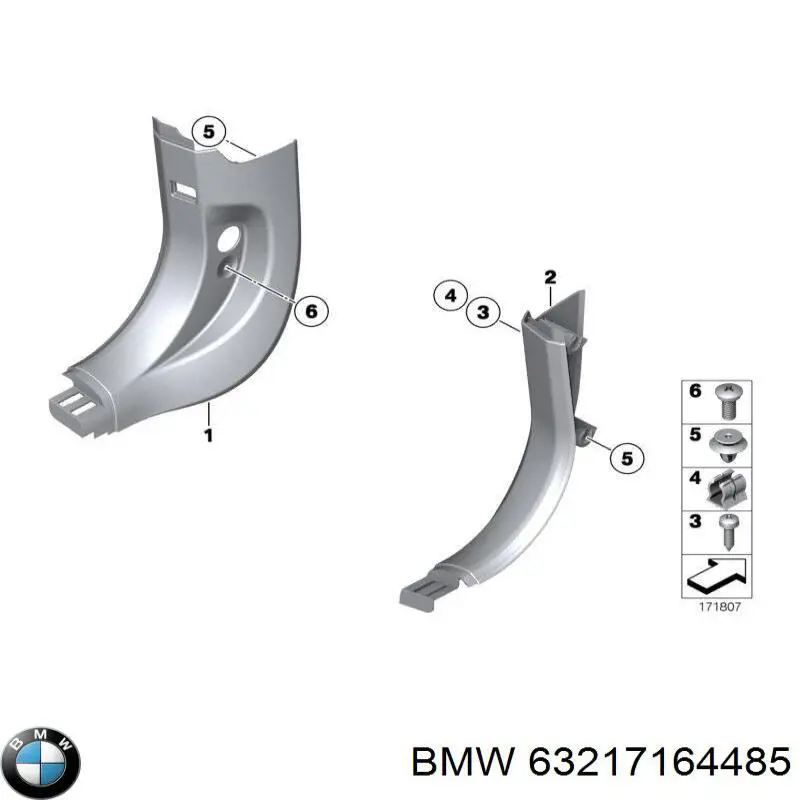 Lampa zespolona tylna lewa wewnętrzna BMW 63217164485 cena, od 68,10 USD