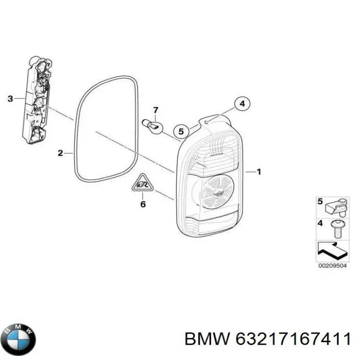  Lampa zespolona tylna lewa Mini Clubman 1