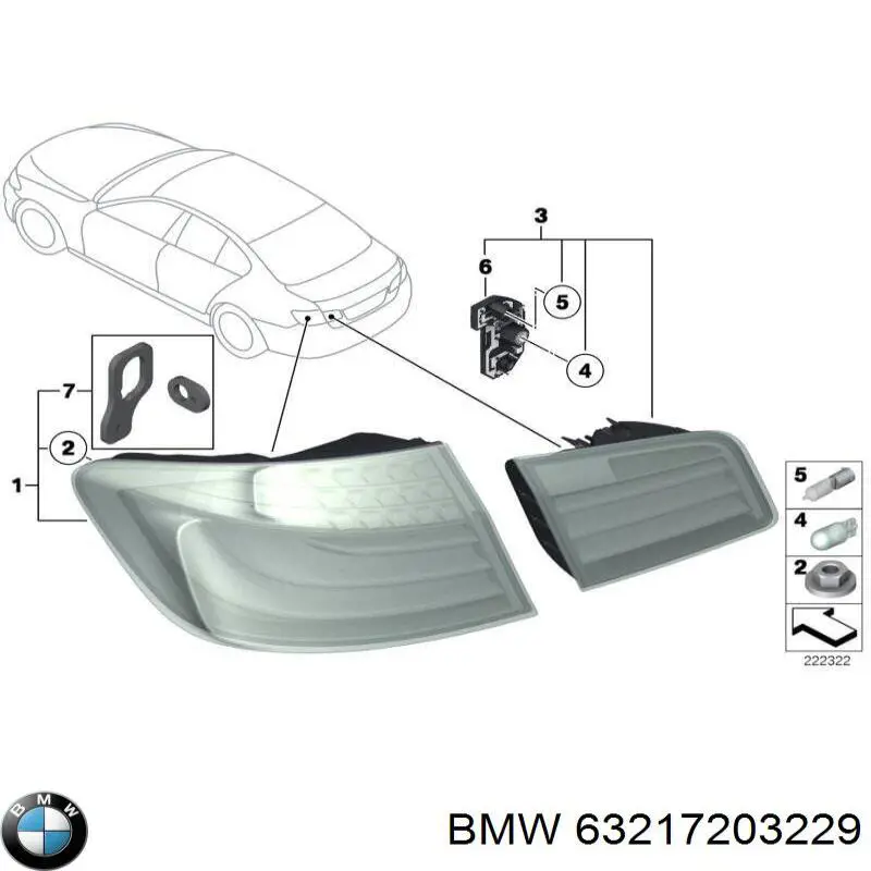 7016345 Autotechteile lampa zespolona tylna lewa zewnętrzna