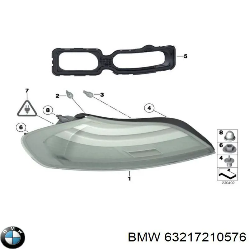 Lampa zespolona tylna prawa zewnętrzna BMW 63217210576 cena, od 525,39 USD