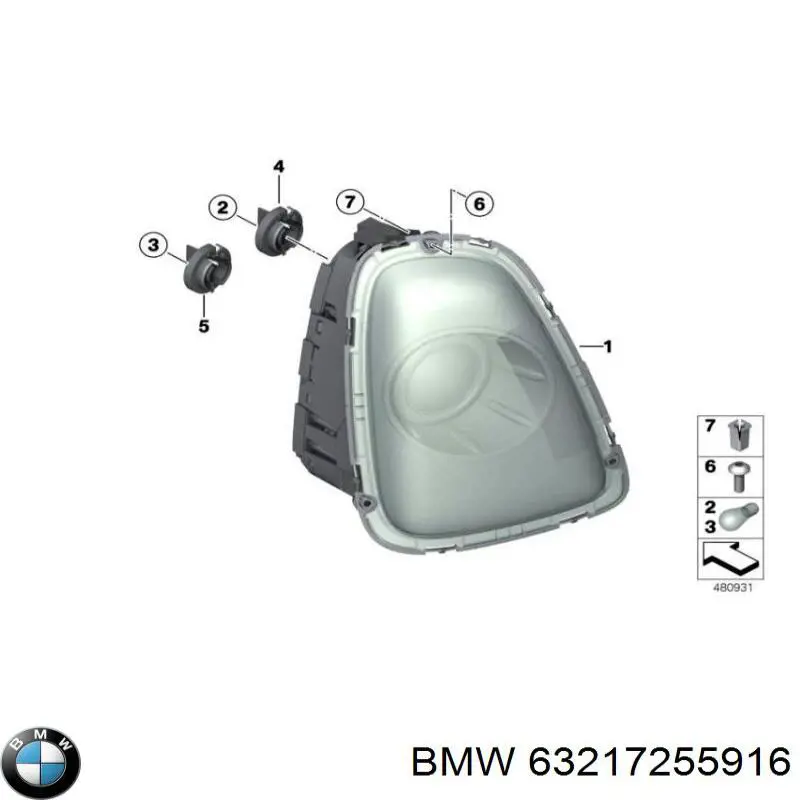 Do koszyka Lampa zespolona tylna prawa Mini Clubman I R55