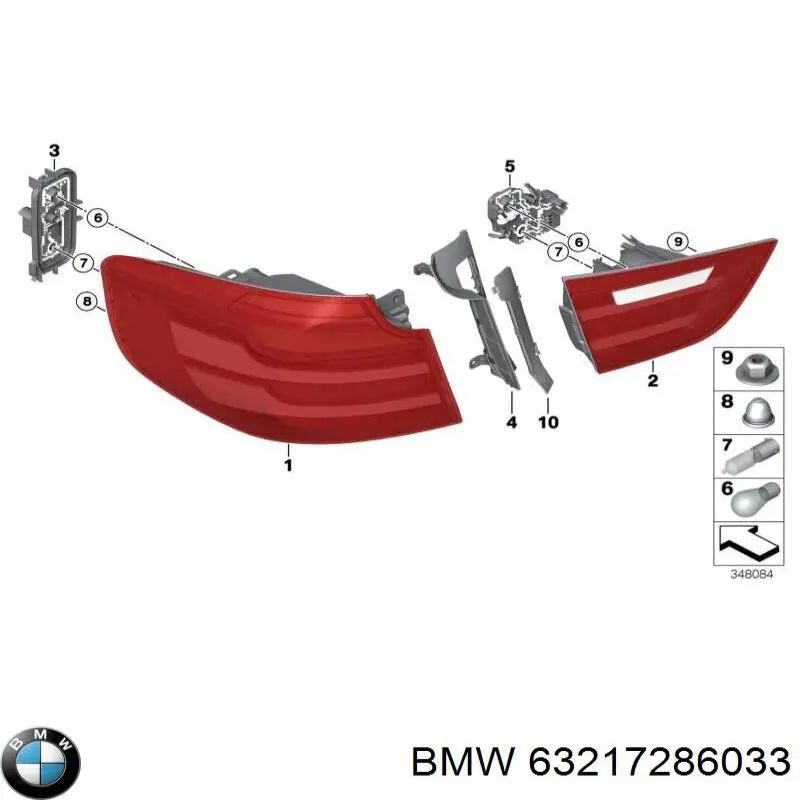 63217286033 BMW Lampa zespolona tylna lewa wewnętrzna