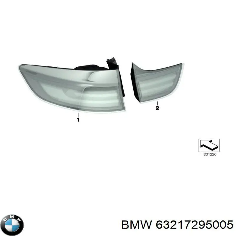 63217295005 BMW lampa zespolona tylna lewa wewnętrzna