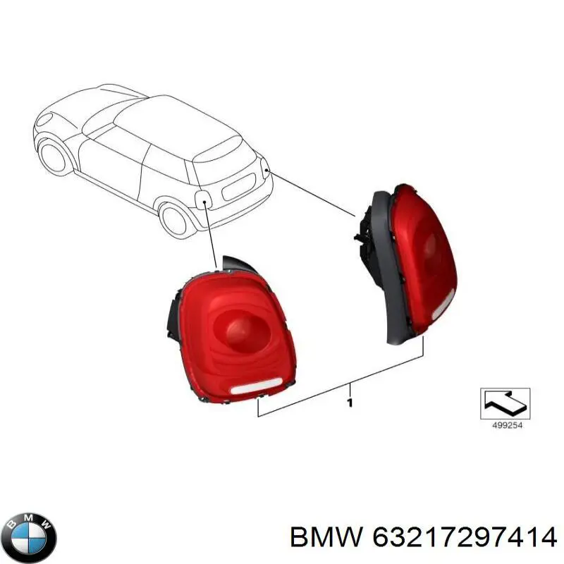 Lampa zespolona tylna prawa do Mini Cooper  F55