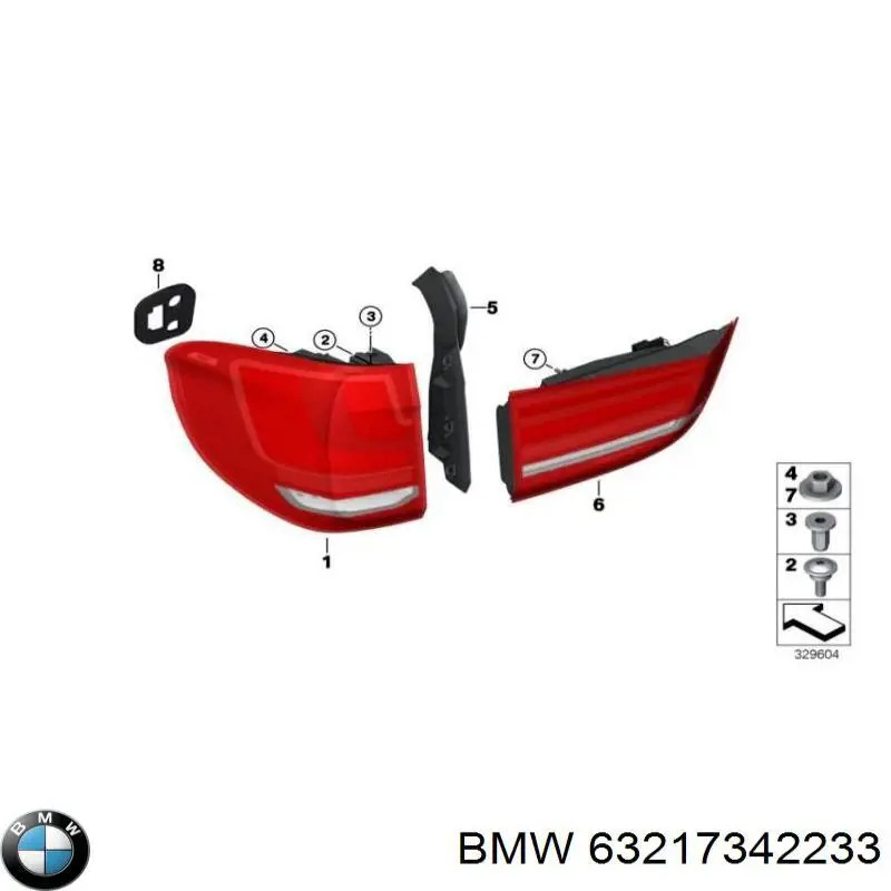 63217342233 BMW Nakładka lampy zespolonej tylnej lewej