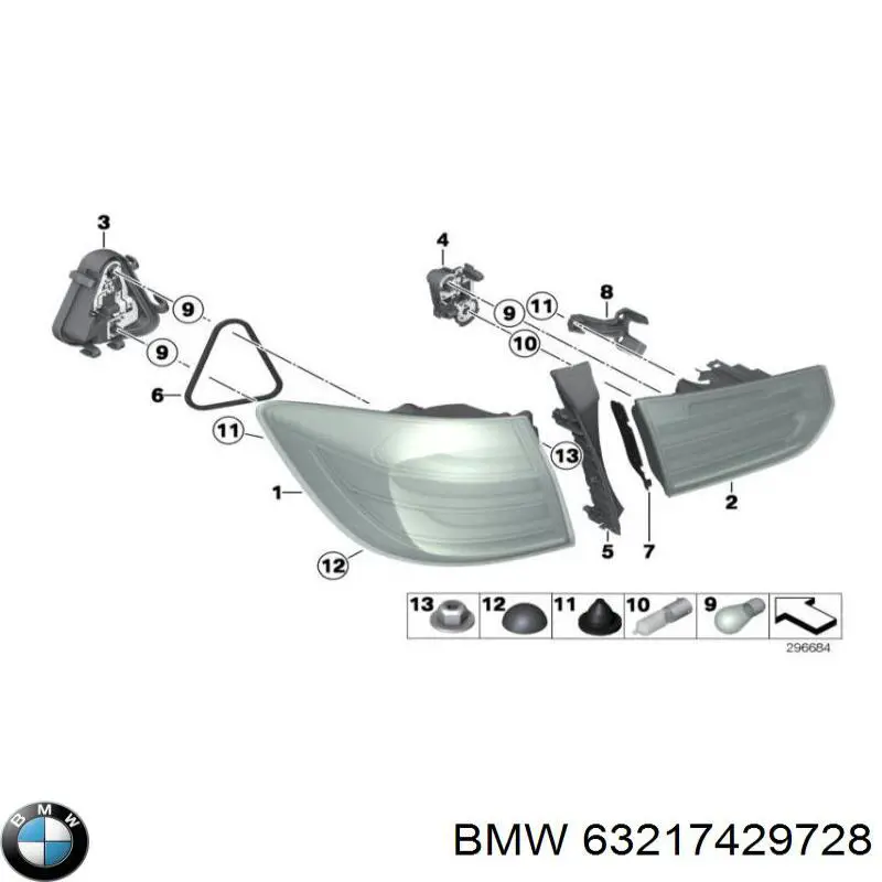 63217429728 BMW Lampa zespolona tylna prawa zewnętrzna