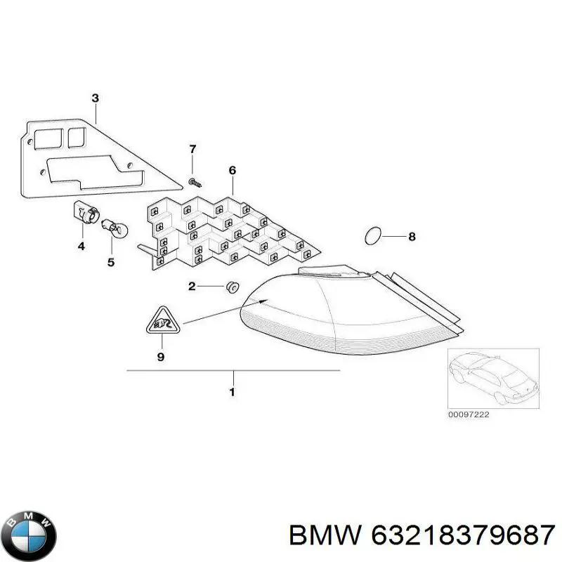 Lampa zespolona tylna lewa zewnętrzna do BMW 7 (E65, E66, E67)