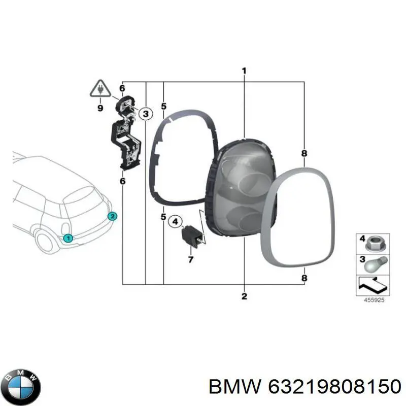63219808150 BMW Lampa zespolona tylna prawa
