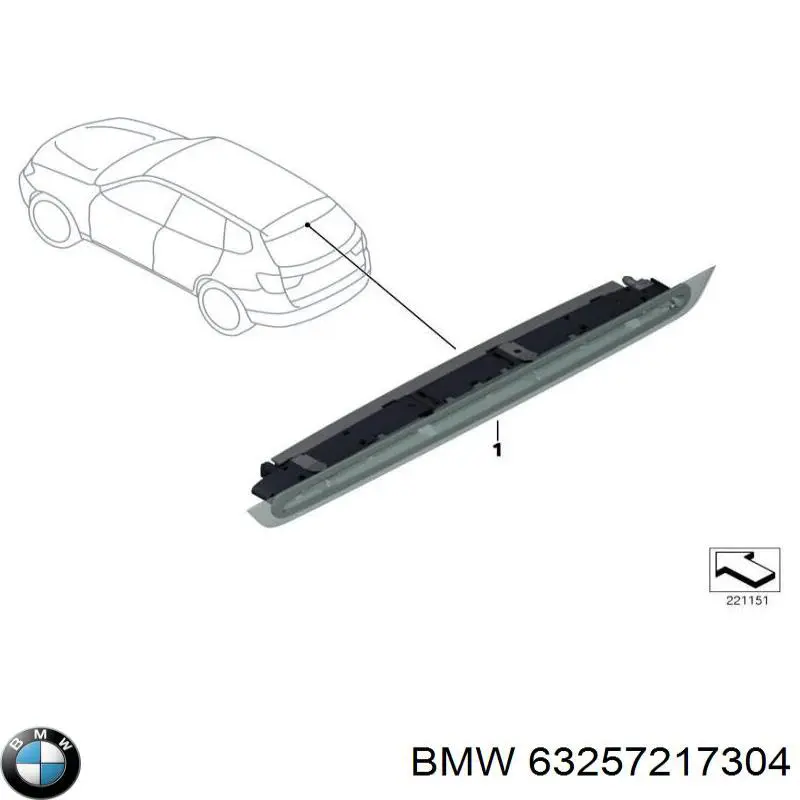 Lampa stop tylna dodatkowa BMW 63257217304 cena, od 121,11 USD
