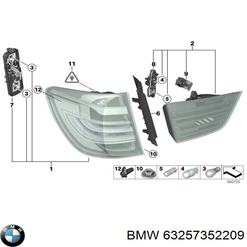 Lampa odblaskowa zderzaka tylnego lewa BMW 63257352209 cena, od 20,92 USD
