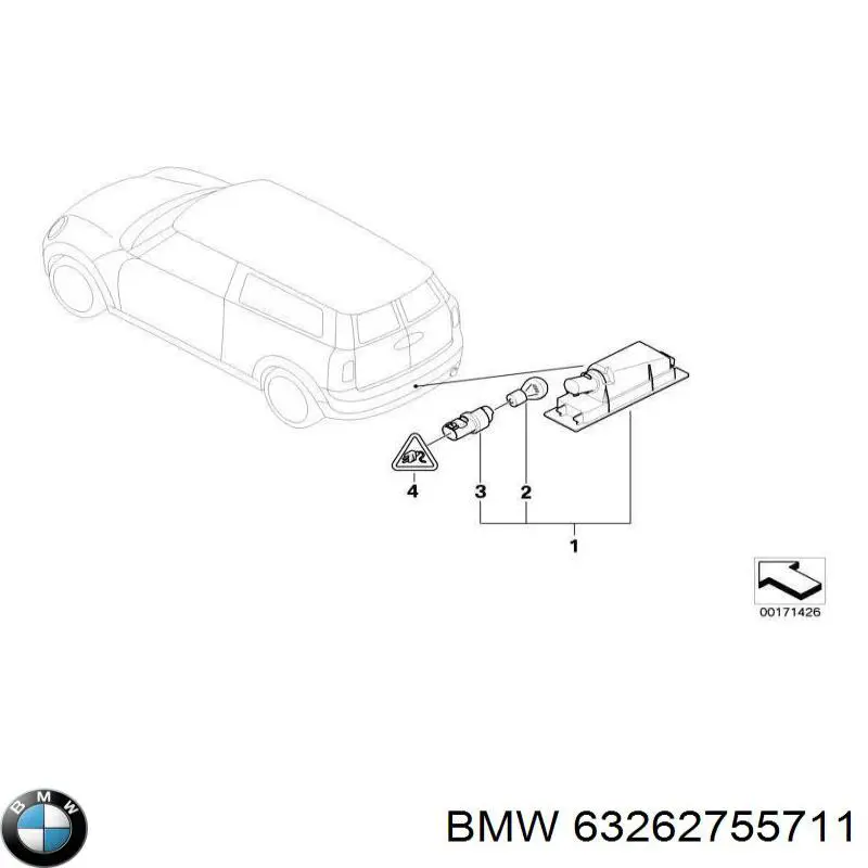 Do koszyka 63262755711 BMW Lampa oświetlenia tylnej tablicy rejestracyjnej