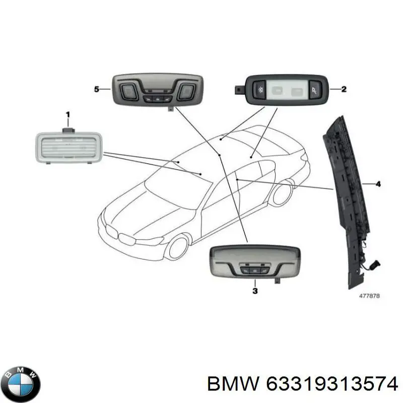 Lampa podświetlania w drzwiach BMW 63319313574 cena, od 39,73 USD
