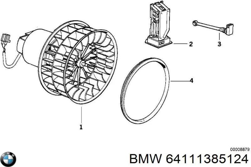 Do koszyka 64111385124 BMW Silniczek wentylatora nagrzewnicy (ogrzewacza wnętrza)
