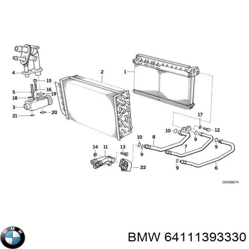 Do koszyka 64111393330 BMW Kołnierz układu chłodzenia (trójnik)
