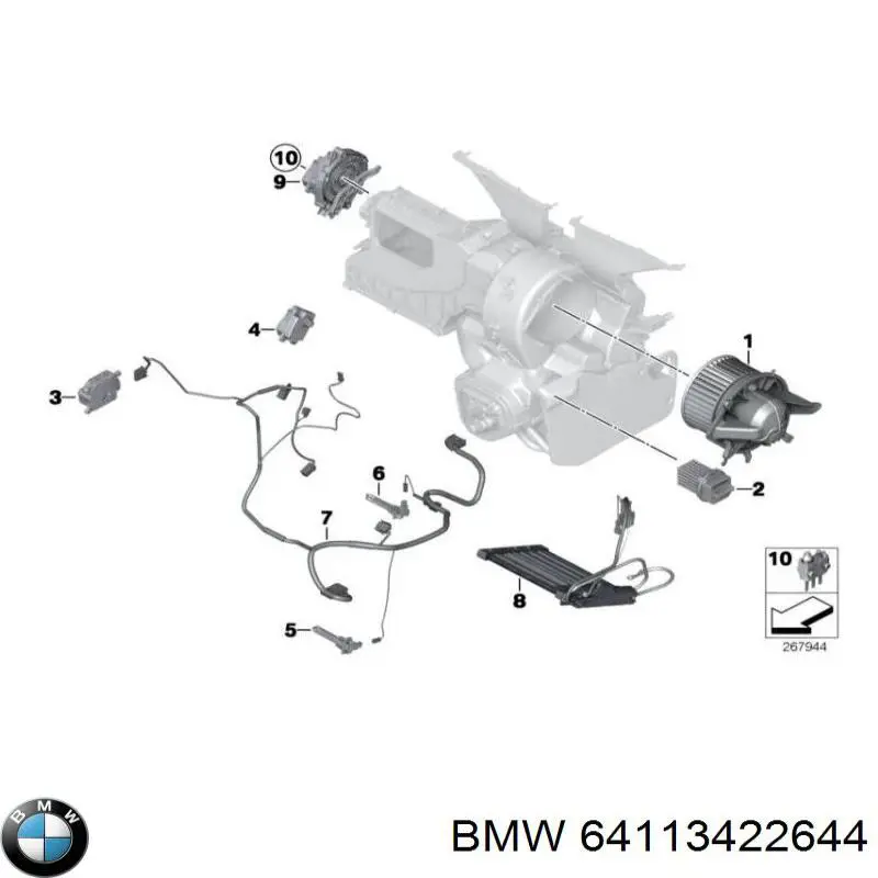 64113422644 BMW Silniczek wentylatora nagrzewnicy (ogrzewacza wnętrza)