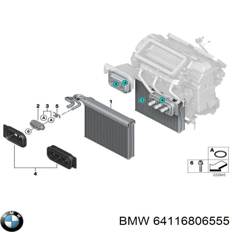 Parownik klimatyzacji BMW 64116806555 cena, od 112,37 USD