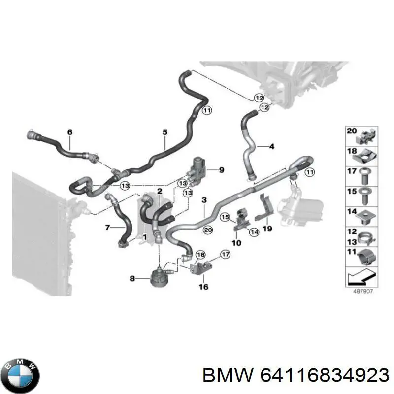 Pompa chłodzenia wodą, dodatkowa elektryczna BMW 64116834923 cena, od 86,57 USD