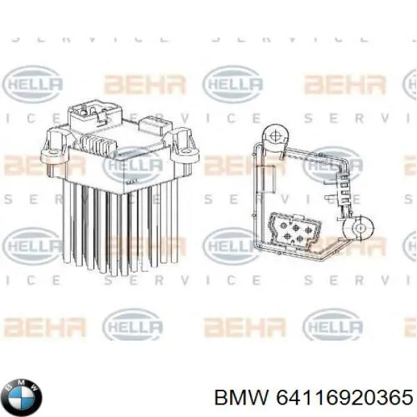 Do koszyka 64116920365 BMW Rezystor wentylatora nagrzewnicy (ogrzewacza kabiny)