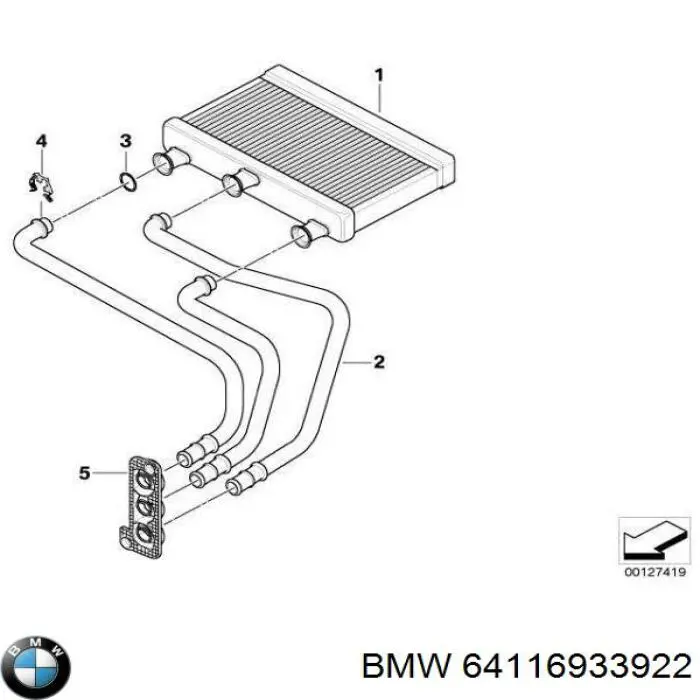 64116933922 BMW Chłodnica nagrzewnicy (ogrzewacza)
