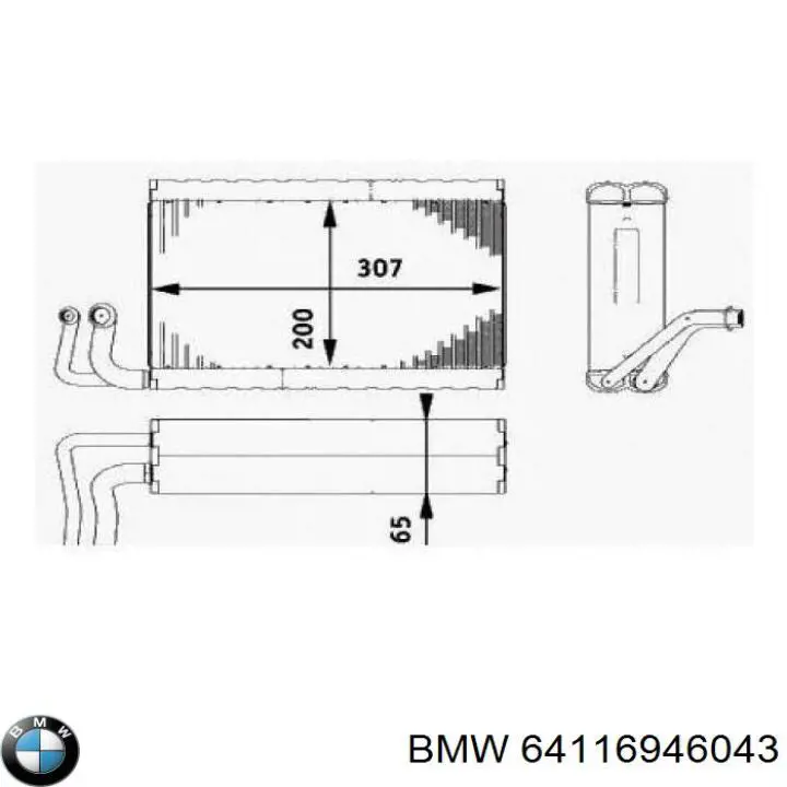 Do koszyka 64116946043 BMW Parownik klimatyzacji