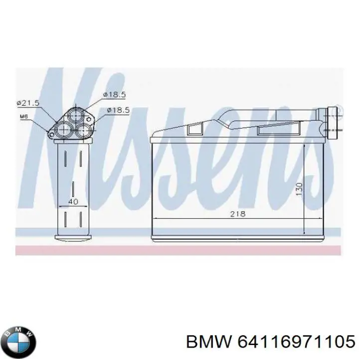 Do koszyka 64116971105 BMW Chłodnica nagrzewnicy (ogrzewacza)