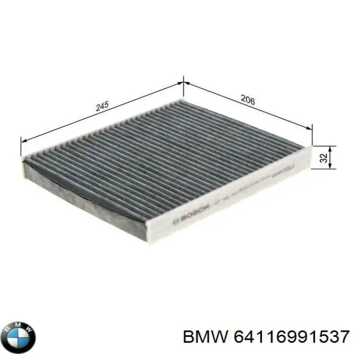 Filtr kabiny BMW 64116991537 cena, od 31,97 USD