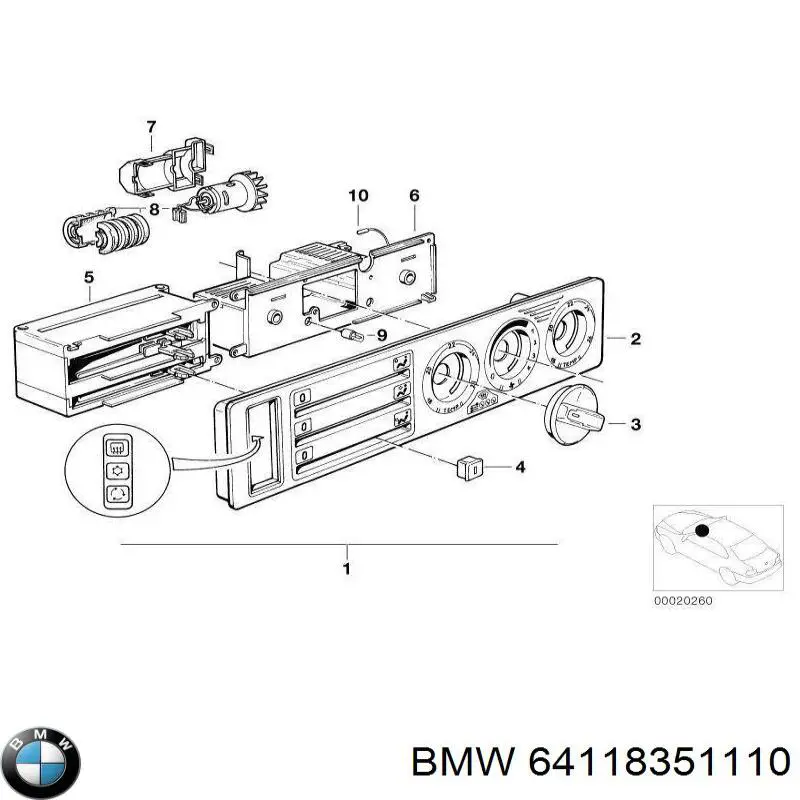 Sterownik trybów ogrzewania/klimatyzacji do BMW 5  E34