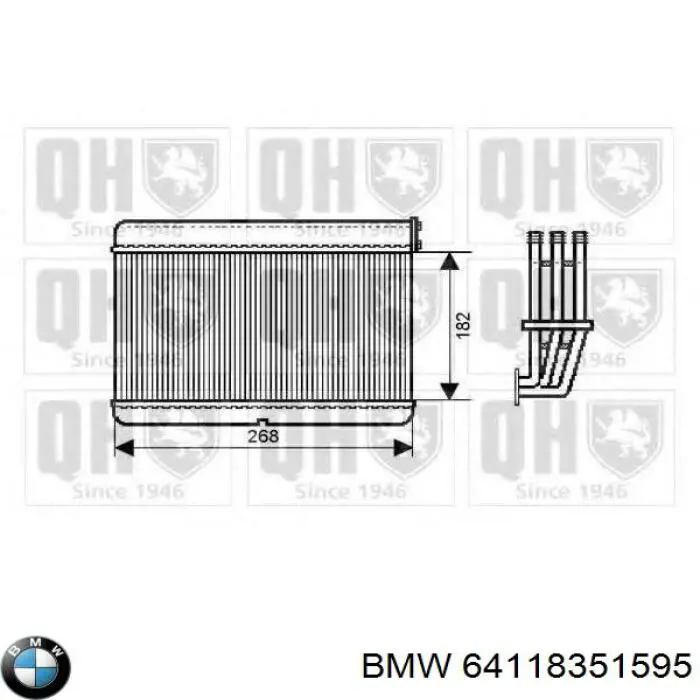 Chłodnica nagrzewnicy (ogrzewacza) BMW 64118351595 cena, od 48,82 USD