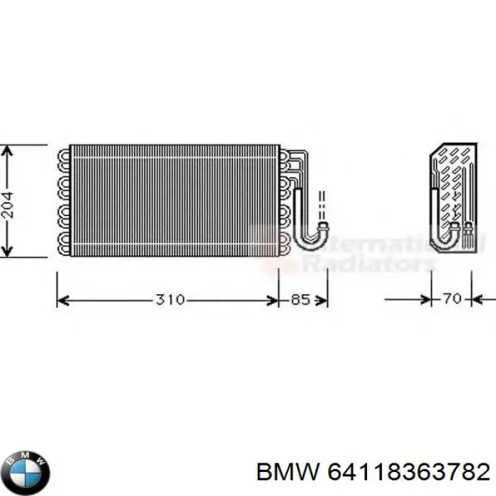 Do koszyka 64118363782 BMW Parownik klimatyzacji
