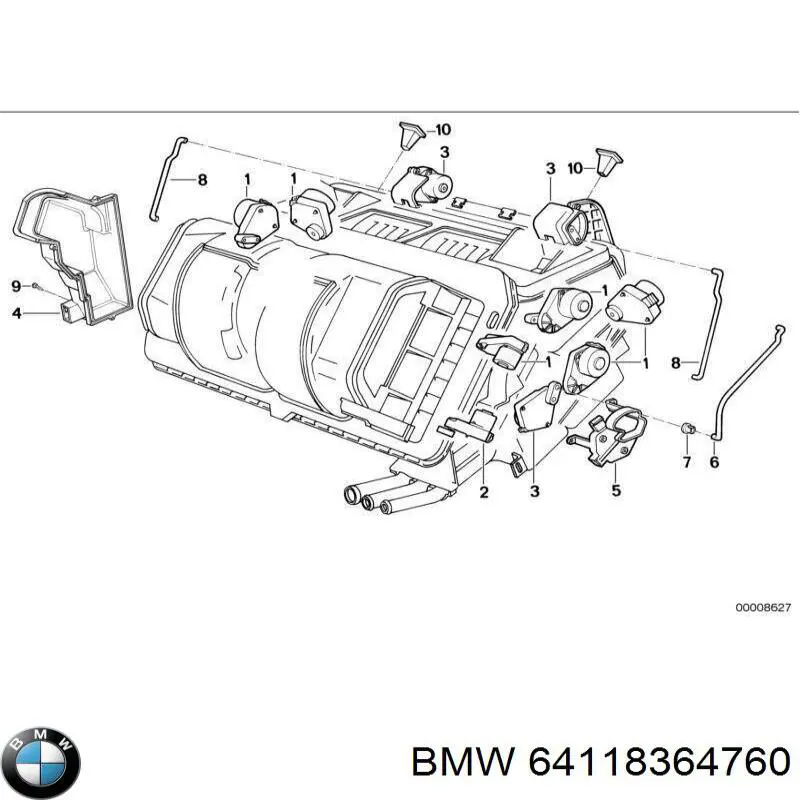 Silniczek klapy nagrzewnicy BMW 5 kombi (E34) (1991 - 1997) cena, od 122,21 USD